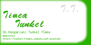 timea tunkel business card
